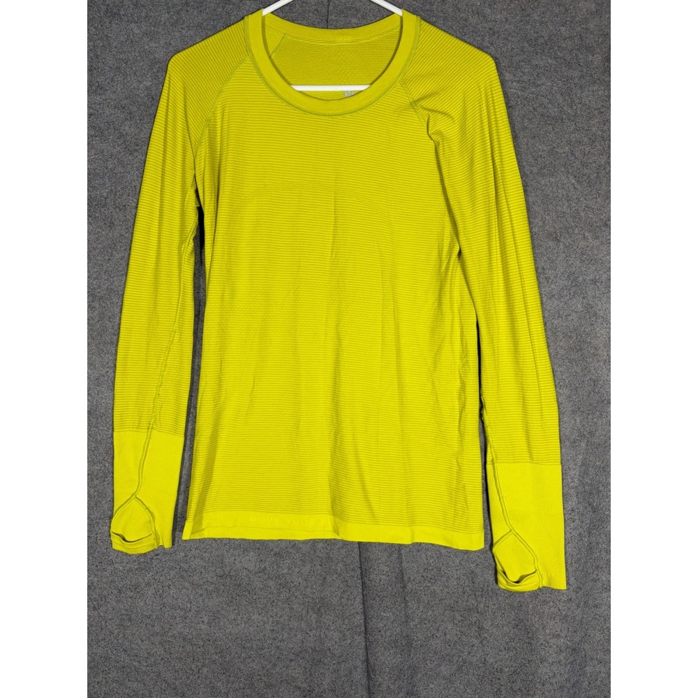 Lululemon Swiftly Tech Long Sleeve 2.0 Lime Green Yellow Shirt Size 8 Thumbholes